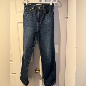 Ribcage Straight Dark Indigo Jeans - Size 28